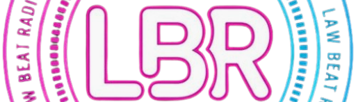 LawBeatRadio official transparent logo featuring LBR acronym with headphones and scales of justice.