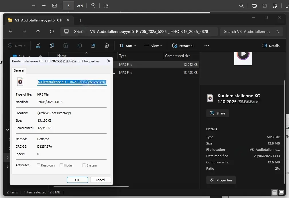 Audio File 02 evidence