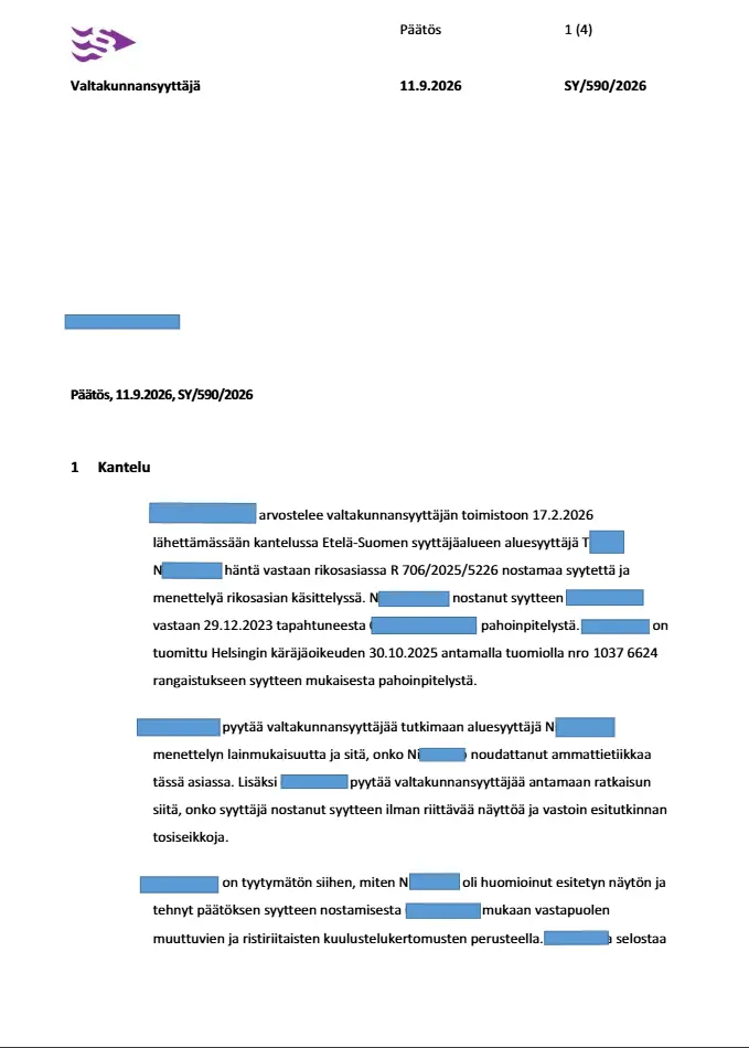 Prosecutor General Decision SY/590/2026 - Page 1