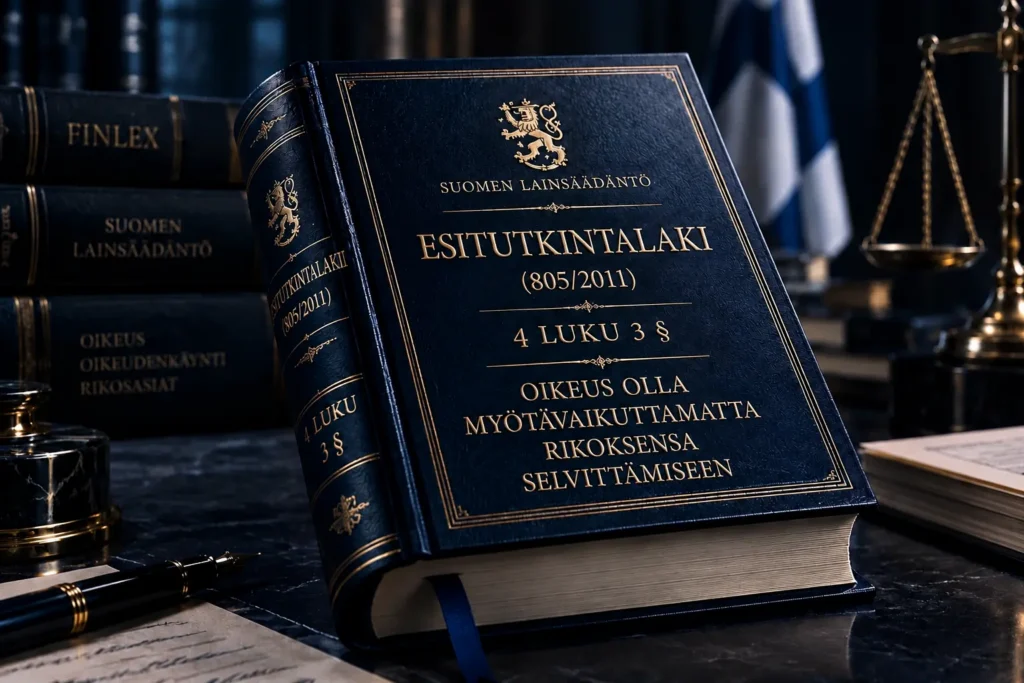 Esitutkintalaki (805/2011), 4 luku 3 § — Oikeus olla myötävaikuttamatta rikoksensa selvittämiseen